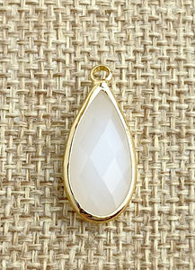 White Quartz Gold Plated Charm Sku#M1076