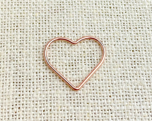14k Rose Gold Filled Heart Jump Ring CL 17.5mm