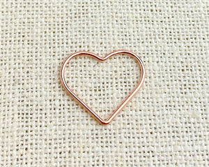 14k Rose Gold Filled Heart Jump Ring CL 17.5mm