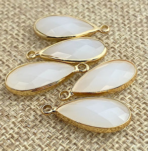 White Quartz Gold Plated Charm Sku#M1076