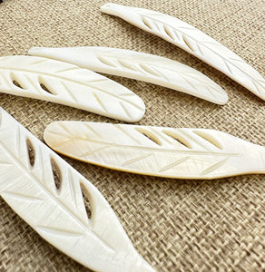 Mother of Pearl Feather Charm Sku#M123