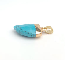 Gold Plated Turquoise Pendant Man Made