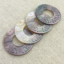 Carved Mother of Pearl Circle Charm Sku#M2341