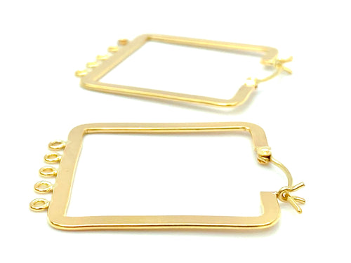 14KGF Square Hoops , Sku#SQ/C -2 W/5 JR