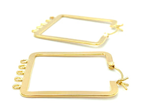 14KGF Square Hoops , Sku#SQ/C -2 W/5 JR