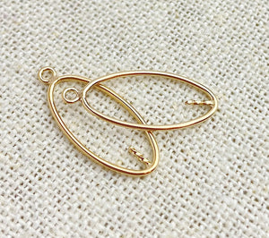 14k Gold Filled Oval Drop 20x10mm w/0.6x4mm Peg