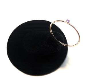 14kGF 2mm Amethyst 3A CZ Stacking Ring Size 8