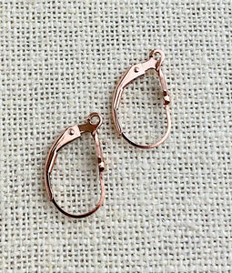 Rose Gold Filled Fleur De Lis Leverback w/Ring