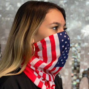 USA Flag Face Mask, Neck Gaiter, Scarf, etc