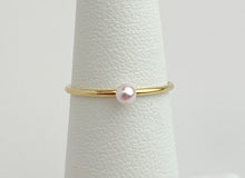 Gold Filled Rosaline Crystal Pearl Stacking Ring