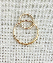 14k Gold Filled Sparkle Interlocking Rings 15&10mm
