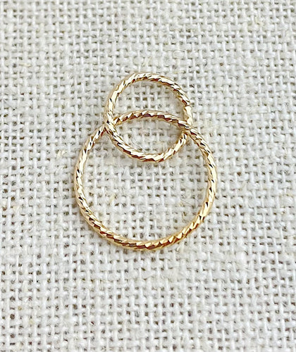 14k Gold Filled Sparkle Interlocking Rings 15&10mm