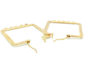 14KGF Square Hoops , Sku#SQ/C -2 W/5 JR