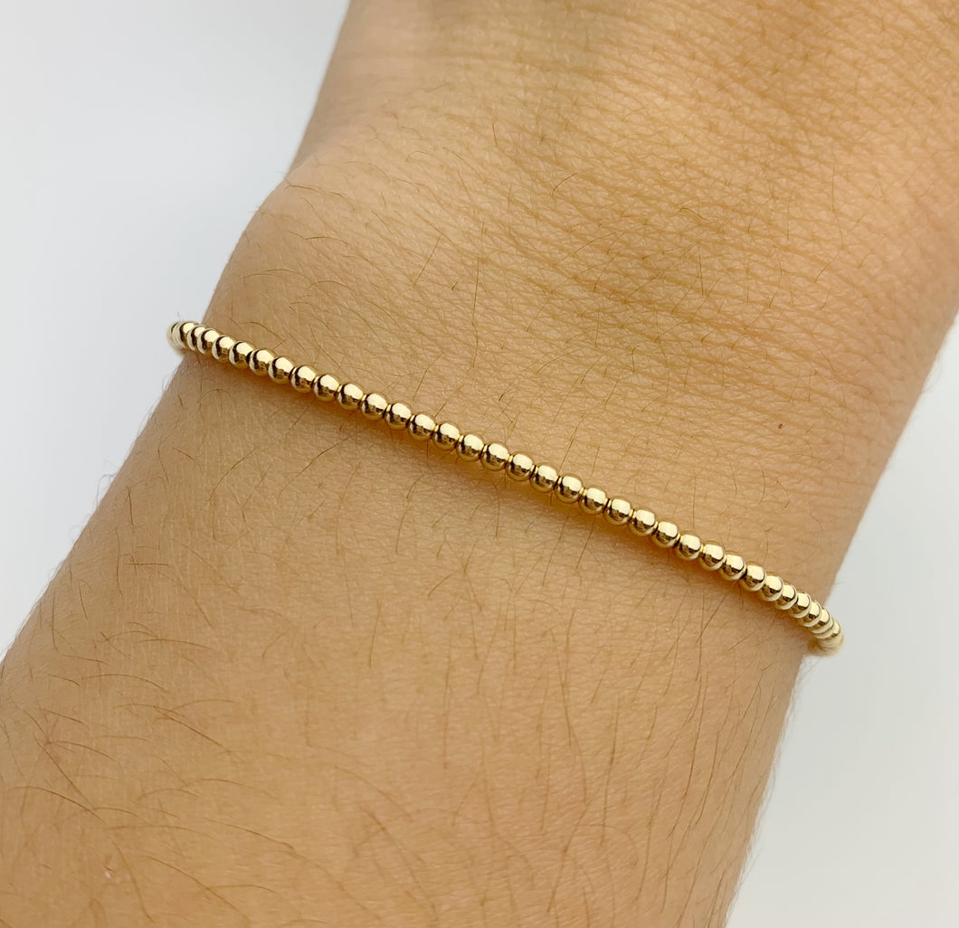 14k Gold Filled Beaded Stretchy Bracelet