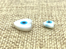 Mother Of Pearls Heart Beads, Small Heart Beads, Medium Heart Beads, Blue Eye Beads, Evil Eye Beads