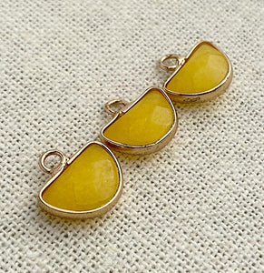 Yellow Stone Gold Plated Charm