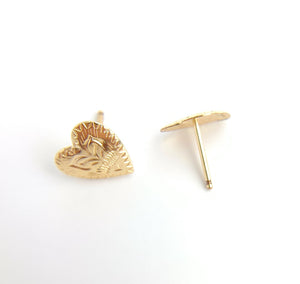 14k Gold Filled Heart Studs