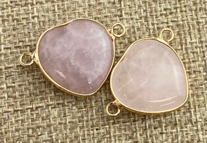 Rose Quartz Gold Plated Charm