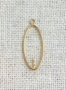 14k Gold Filled Oval Drop 20x10mm w/0.6x4mm Peg