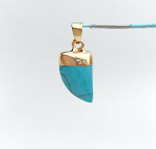 Gold Plated Turquoise Pendant Man Made