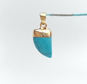 Gold Plated Turquoise Pendant Man Made