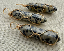 Wire Wrapped Dotted Stone Pendant