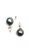 Tahitian pearl earring stud with 14KGF ear backings, SKU#070782