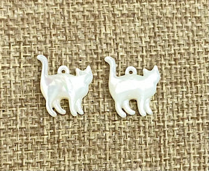 Mother of Pearl Cat Charm