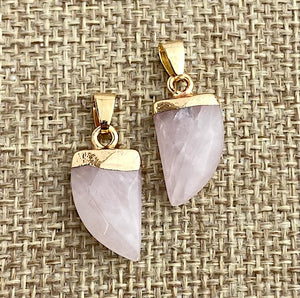 Rose Quartz Gold Plated Pendant