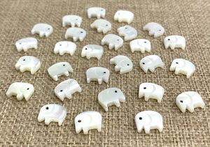 Mother of Pearl Elephant Beads Sku#M498
