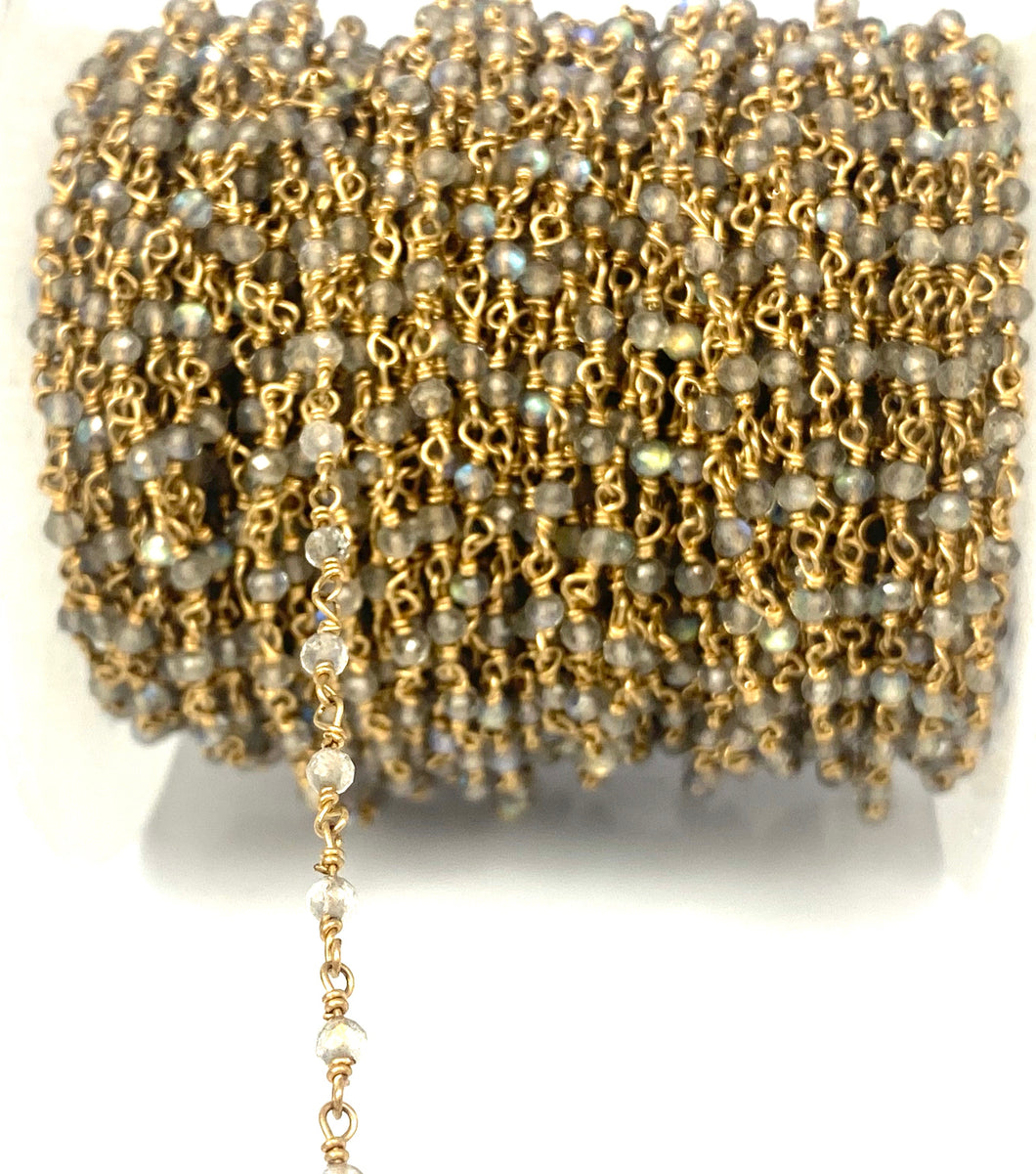 Laborite Gemstone 14KGF Chain