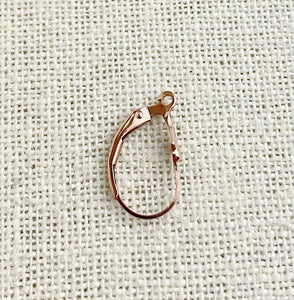 Rose Gold Filled Fleur De Lis Leverback w/Ring