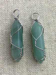Wire Wrapped Green Aventurine Pendant