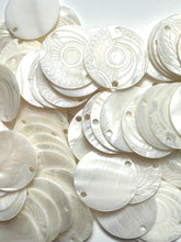Mother Of Pearl Shell, Circle Mother Of Pearl, Carved MOP, Sku#M3003