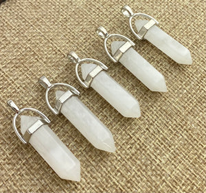 Silver Plated White Crystal Pendant