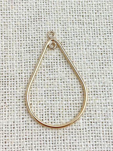 14k Gold Filled teardrop Drop w/Closed JR In&Out 29x20mm