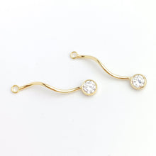 4mm White 3A Cubic Zirconia Spiral Tube Bezel Drop, #400097D4M4