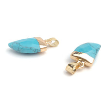 Gold Plated Turquoise Pendant Man Made