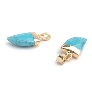 Gold Plated Turquoise Pendant Man Made