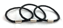 Black Braided Leather Magnetic Bracelet Sku#501222507LM