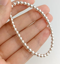 Sterling Silver Beaded Stretchy Bracelet