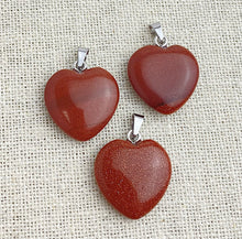 Gold Sand Stone Heart Pendant