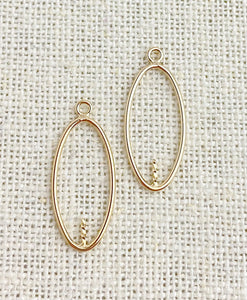 14k Gold Filled Oval Drop 20x10mm w/0.6x4mm Peg