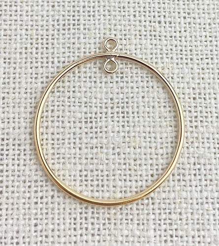 14k Gold Filled 25mm Round Drop w/Closed Jump Ring In&Out