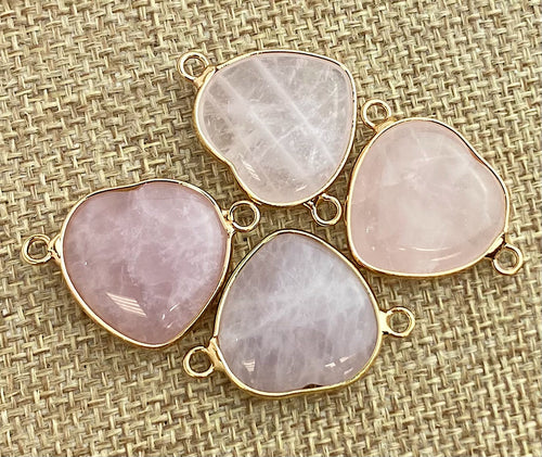 Rose Quartz Gold Plated Charm