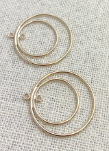 14k Gold Filled 25mm&18mm Round Drop w/Ring