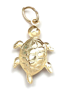 14K solid gold turtle charm, SKU#198C