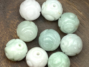 Natural Carved Jade Beads , Sku#A47