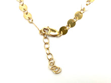 14KGF 6.5 inch 4mm Round Sequin Disc Chain w/ extender , Sku#401716065LX