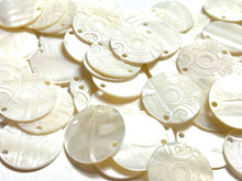 White Mother Of Pearl Shell, Circle Mother Of Pearl, Carved MOP, Sku#M2998